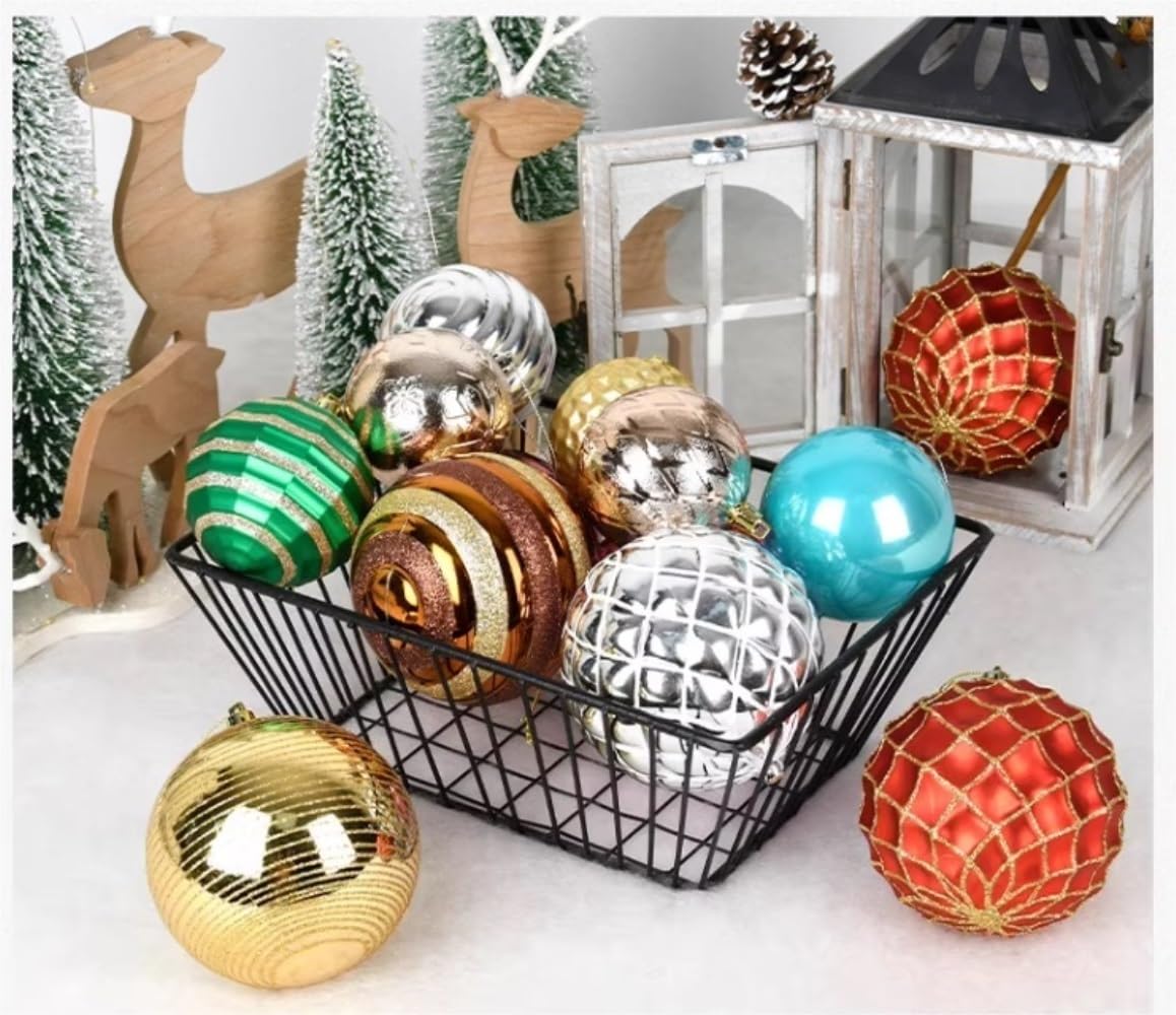 Bombki Choinkowe 6 Szt. Ozdoby Świąteczne W Kształcie Kulek Nietłukące Się Dekoracje Świąteczne Duże Wiszące Kule Na Choinkę Bombki Ozdoby (Color : B-3.14inch)