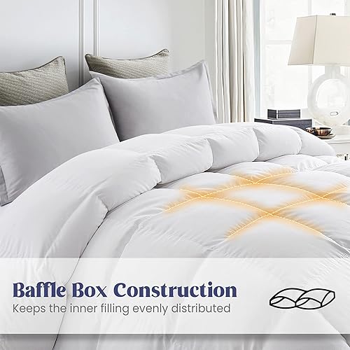 Miniatura 2 de puredown Edredón de plumón tamaño individual, relleno de edredón pesado extra cálido, edredón ultrasuave para invierno, estaciones frías