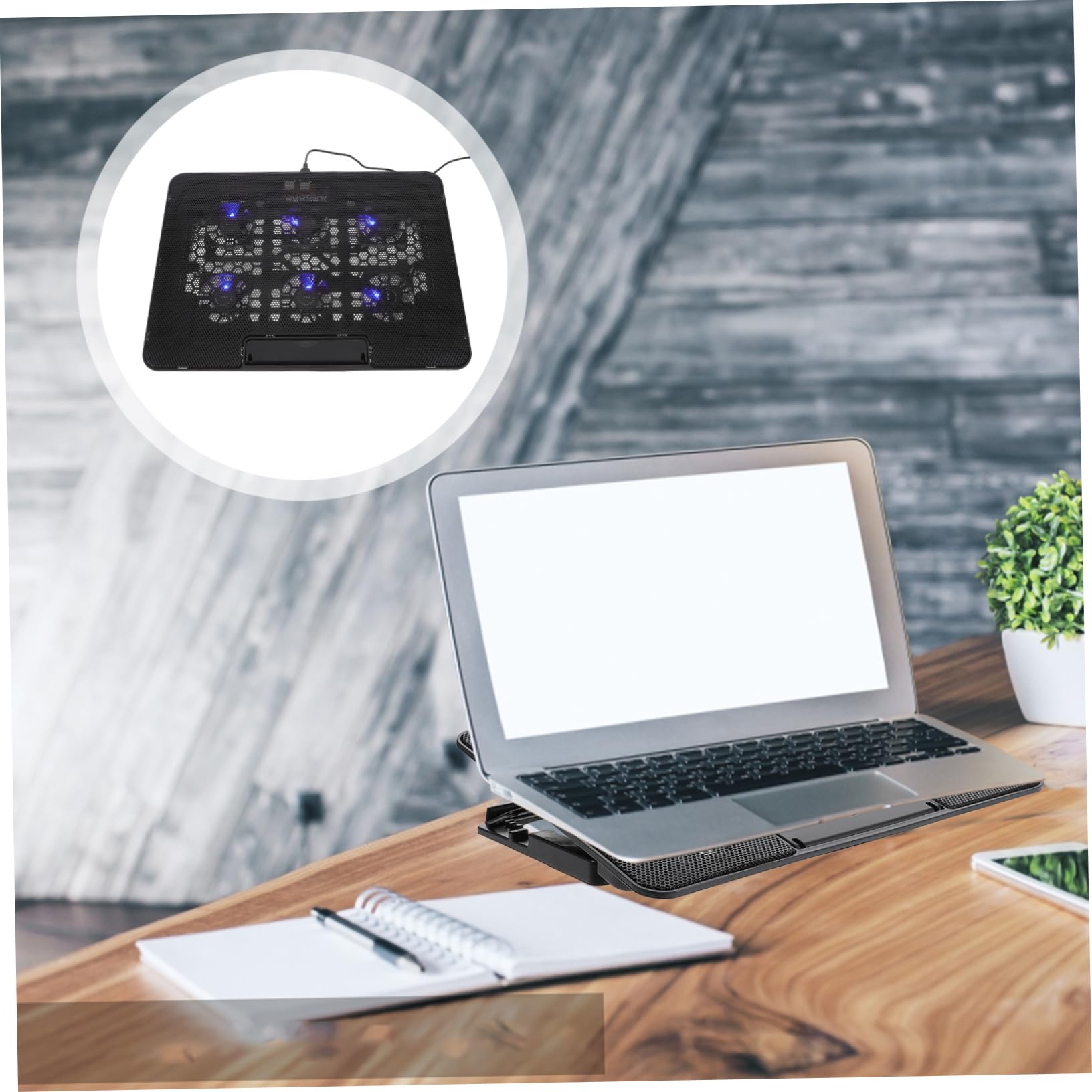 SHINEOFI Support De Refroidissement Réglable pour Ordinateur Portable avec Ventilateurs Refroidisseur Air pour Jeu Support Et Portable pour Voyages Et Déplacements