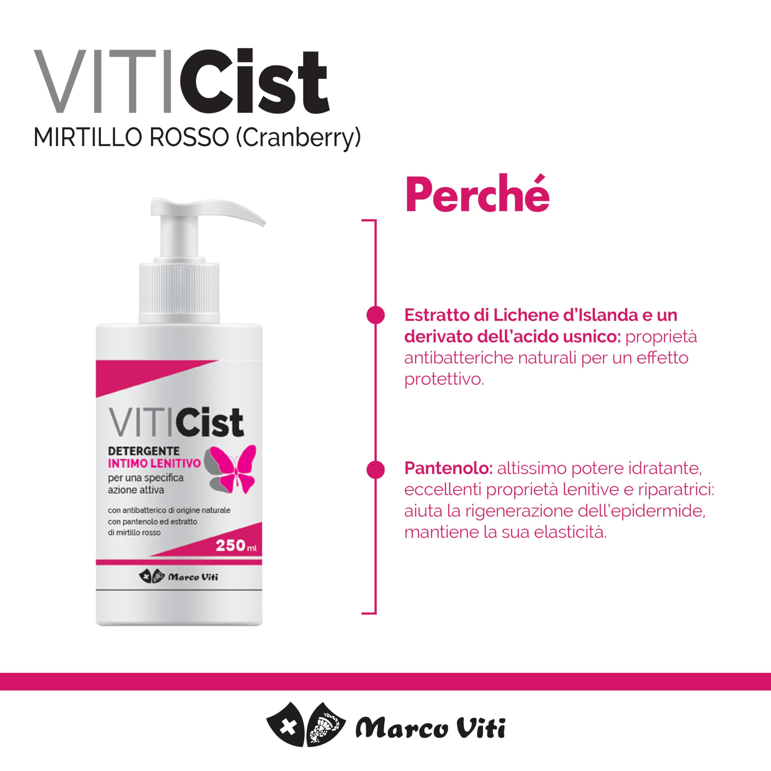 Marco Viti Viticist Kit Integratore con Cranberry e D-Mannosio + Detergente Intimo Lenitivo, 14 Bustine da 3,5 g + 250 ml, Supporto Vie Urinarie, Senza Glutine e Lattosio