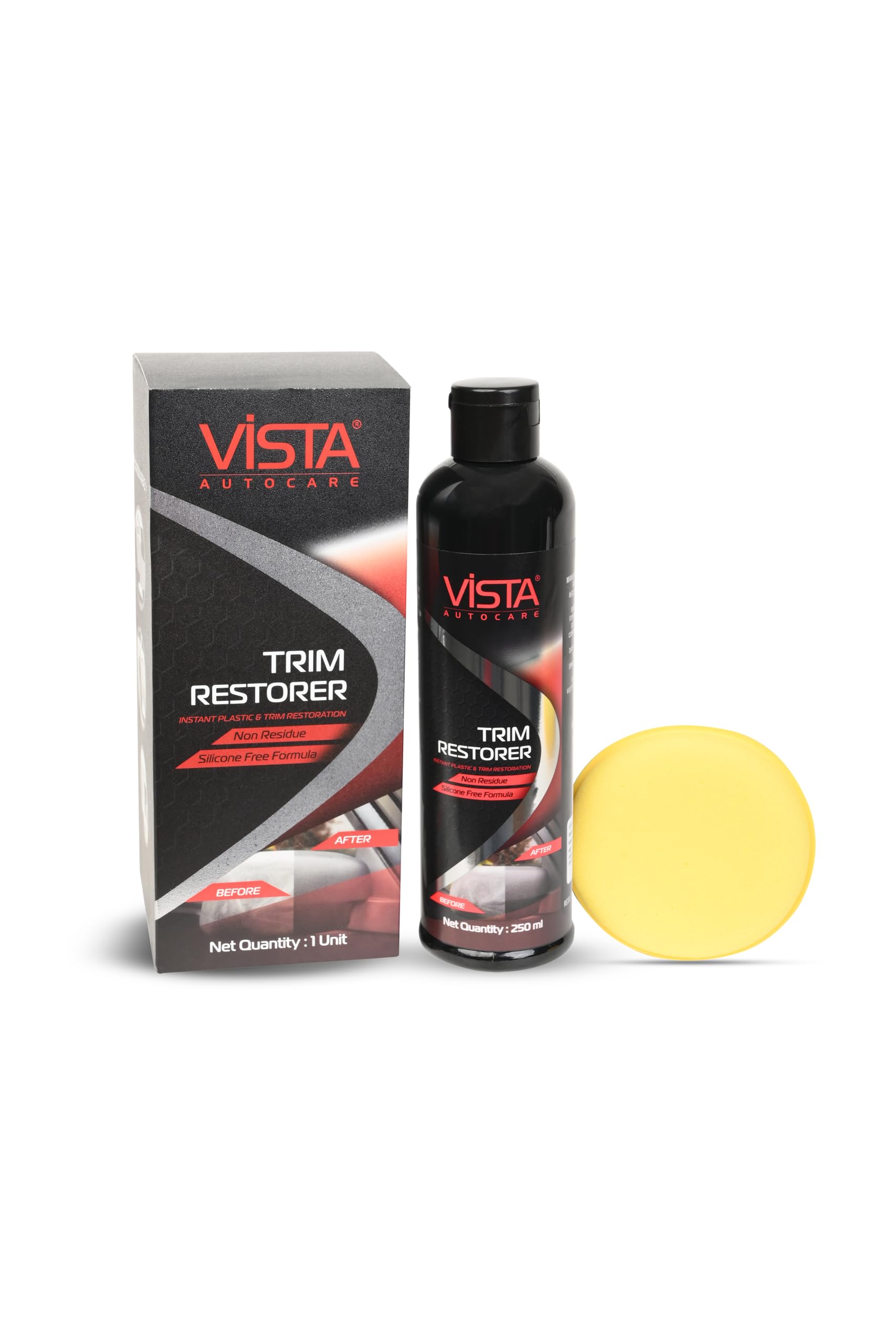 Vista Auto Care Trim Restorer 250 ml | Premium Exterior Plastic & Vinyl Revitalizer | Restores Original Colour & Shine | Long-Lasting UV Protection | Easy One-Step Application | Non-Greasy Finish-picture-22