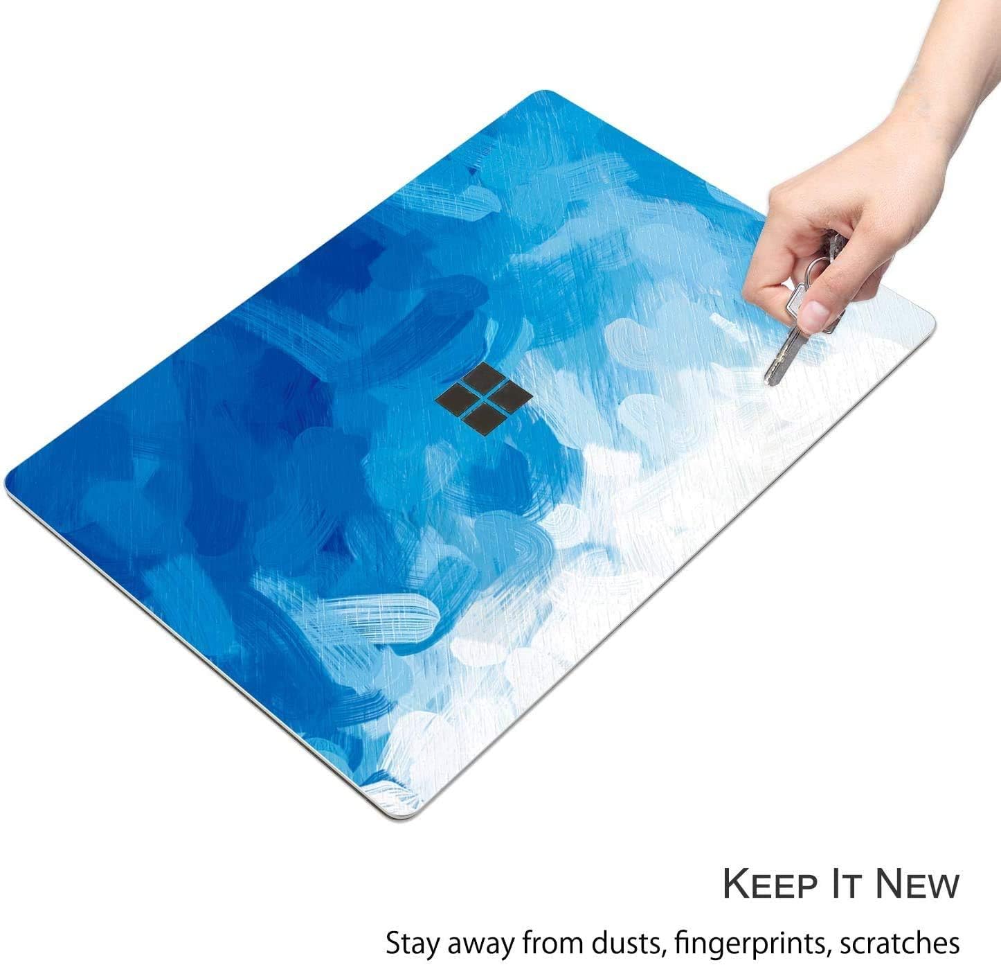 Cover Skin Decal Sticker for 2023 Microsoft Surface Laptop Go 3/ Laptop Go 2/ Laptop Go 12.4", Easy Apply, Anti-Scratch, Residue Free Vinyl Skin [Blue Paint] image 2