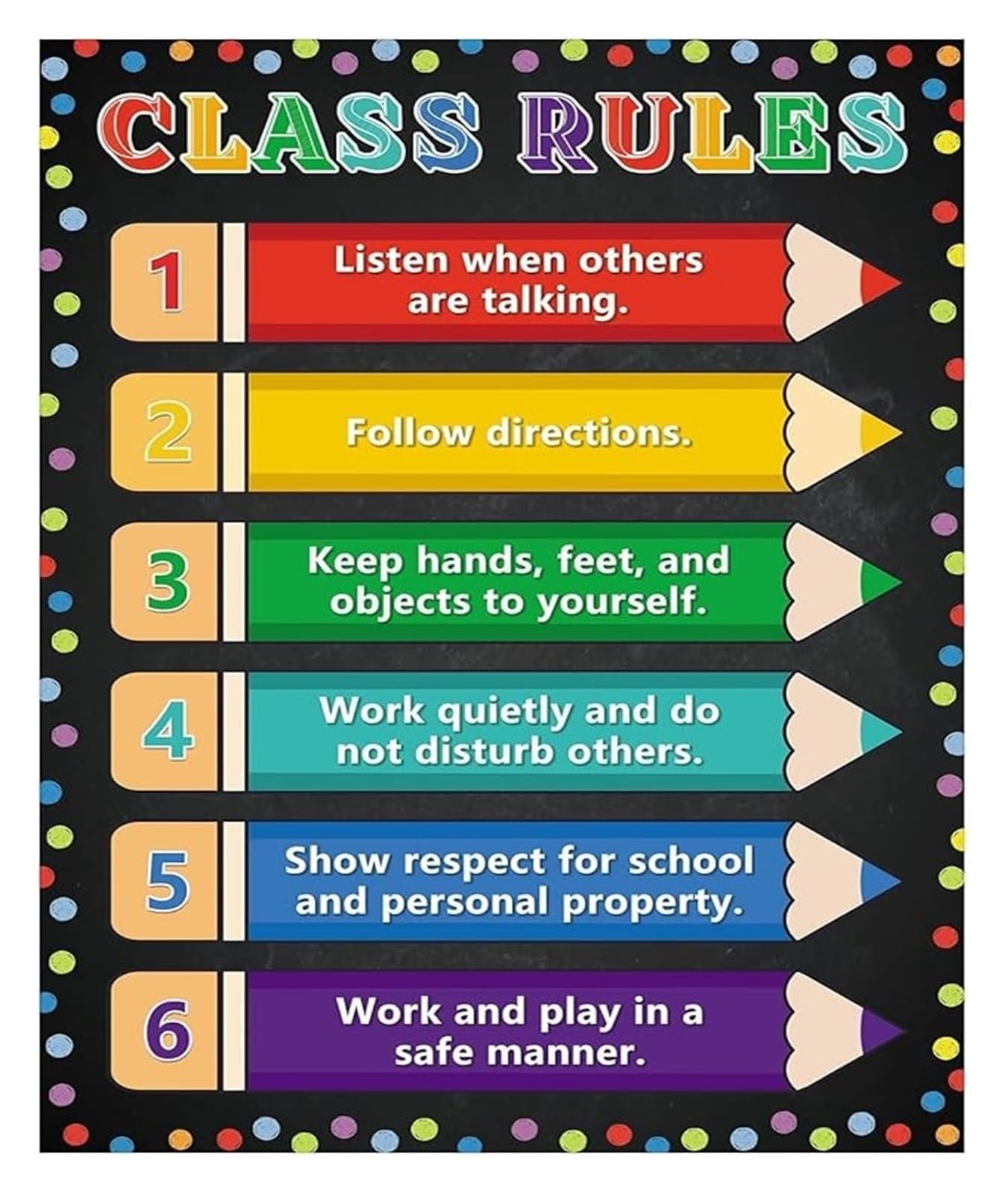 LLBOGRGGN Motivational Classroom Poster Rules Expectations Metal Tin Sign Wall-Art for Middle School Classroom Decor(Framed,12x18inch(30x45cm))
