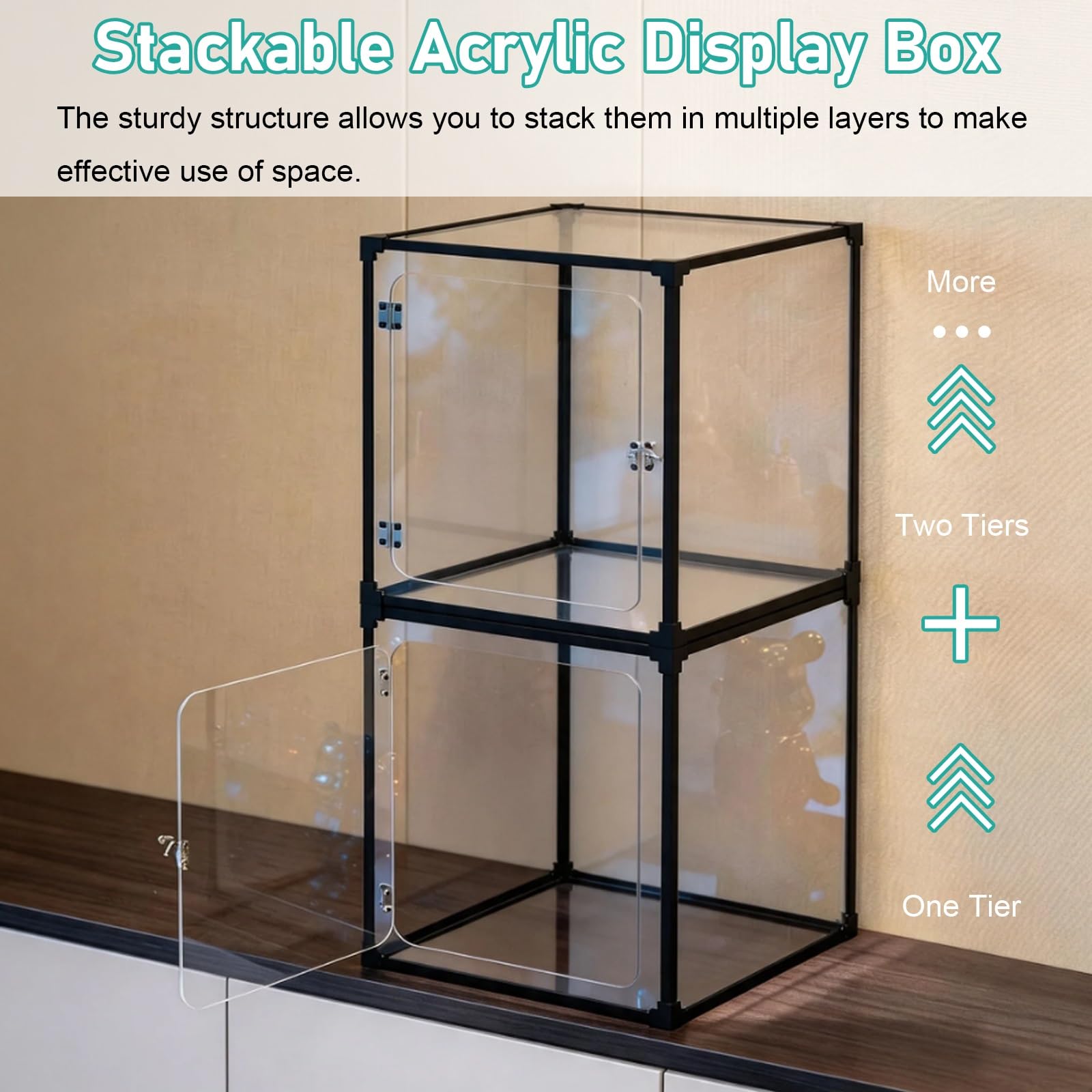 Teca Plexiglass Teche in Acrilico Trasparente per Esposizione di Oggetti da Collezione (Misure: 30x20x20, 45x35x35, 70x60x60 Cm) – Vetrina Espositiva Apribile(15x15x30cm/6x6x12inch)