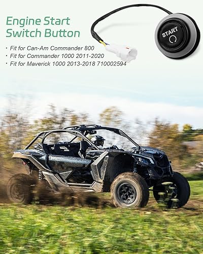 Miniatura 2 de 710002594 Botón de arranque del motor para Can-Am Commander 800R 1000/1000R Maverick Max 1000R 2011-2020, interruptor de encendido momentáneo