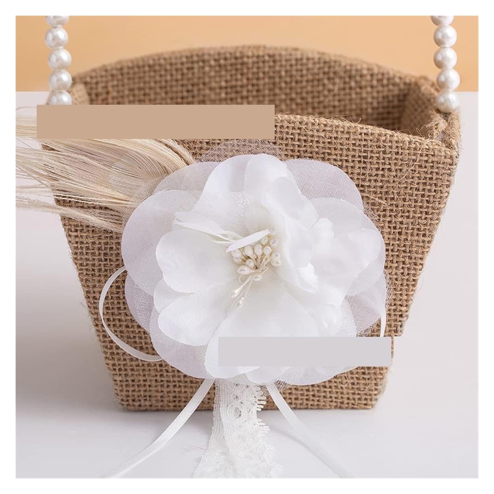 1pcs Wedding Linen Flower Basket Per Matrimoni