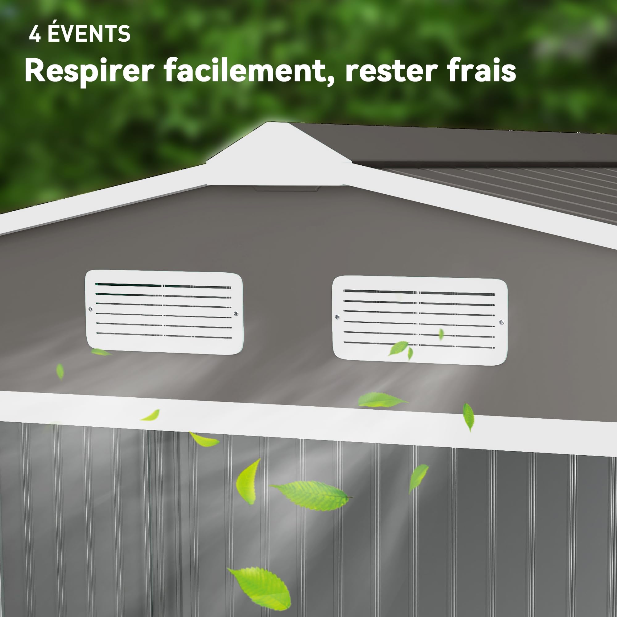 Outsunny Abri de Jardin en Acier galvanisé XXL 5,4 m² avec kit de Fondation 277 x 195 x 192 cm, cabane de Jardin cabanon Rangement Outils avec Portes coulissantes verrouillables et 4 aérations, Gris
