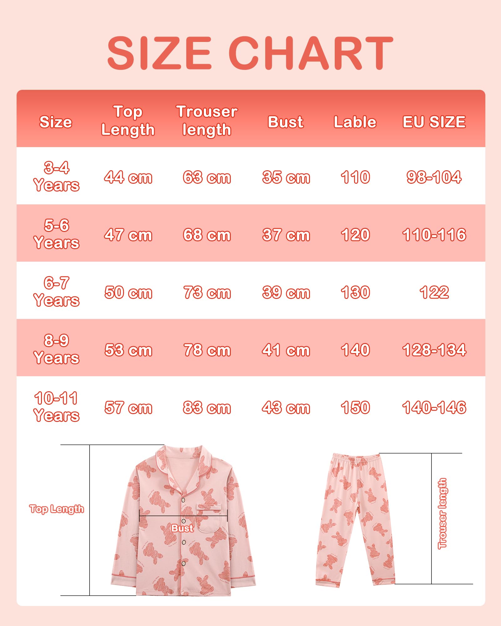 KAKU NANU Pyjama Enfant Coton 2-11 Ans Fille Garcon– Lot de 2 Pyjamas Longs Manches Doux et Respirant pour Enfant – Vêtement de Nuit Boutonné (Uni ou Imprimé)