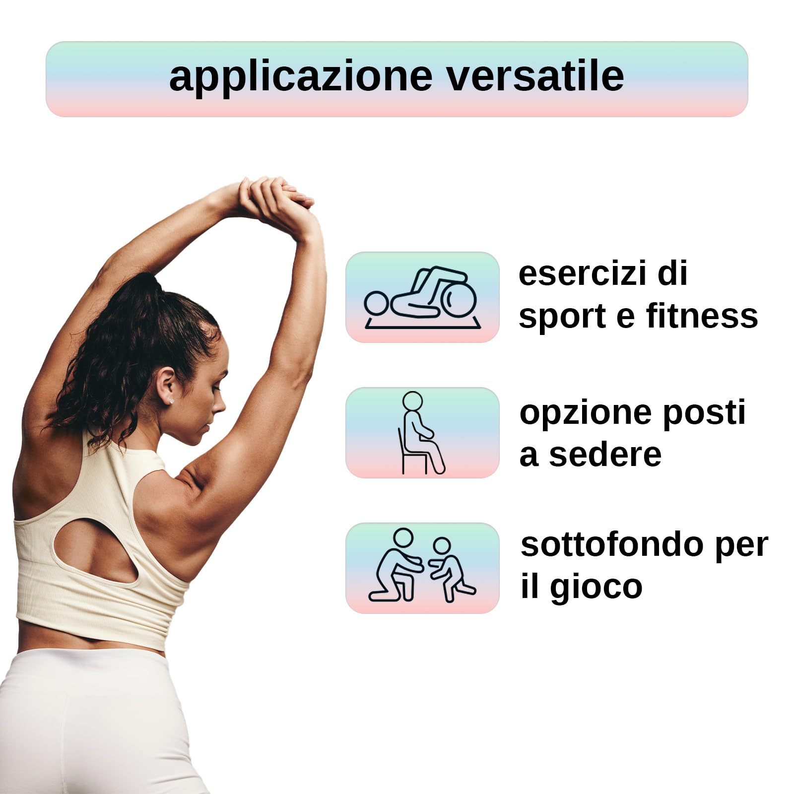 ALPIDEX Tappetino da ginnastica pieghevole da casa 180 x 60 x 3,2 cm per bambini e adulti
