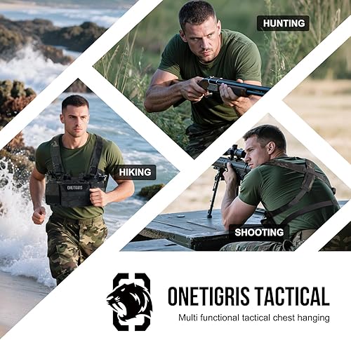 Miniatura 23 de ONETIGRIS Chest Rig, MOLLE Chest Rigs Tactical Chest Rig Dangler Pouch Utility Admin Pouch for Hunting Shooting Hiking Camocolor