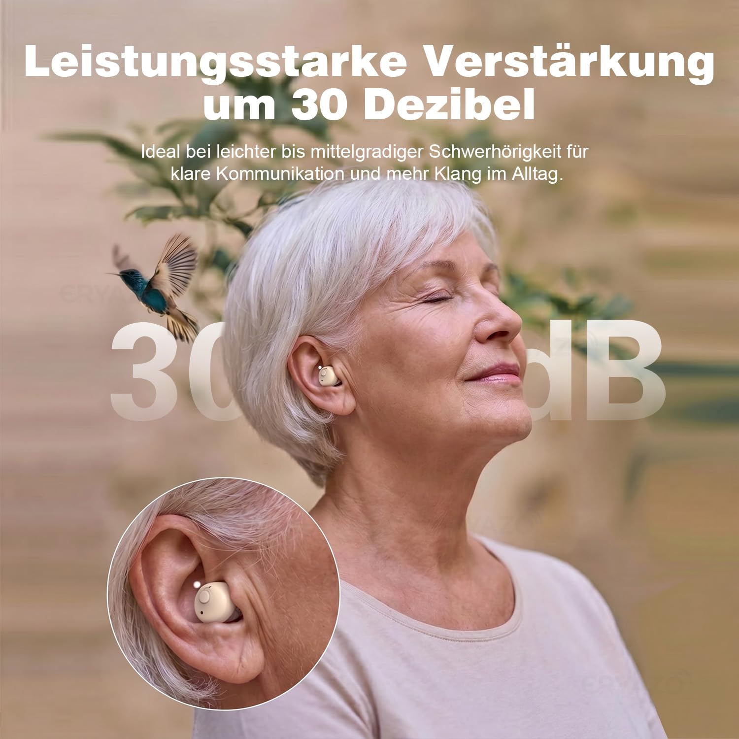 Wiederaufladbarer Audioverstärker, Geräuschunterdrückung, USB-Ladestation, Aufbewahrungsbox, ergonomische Passform