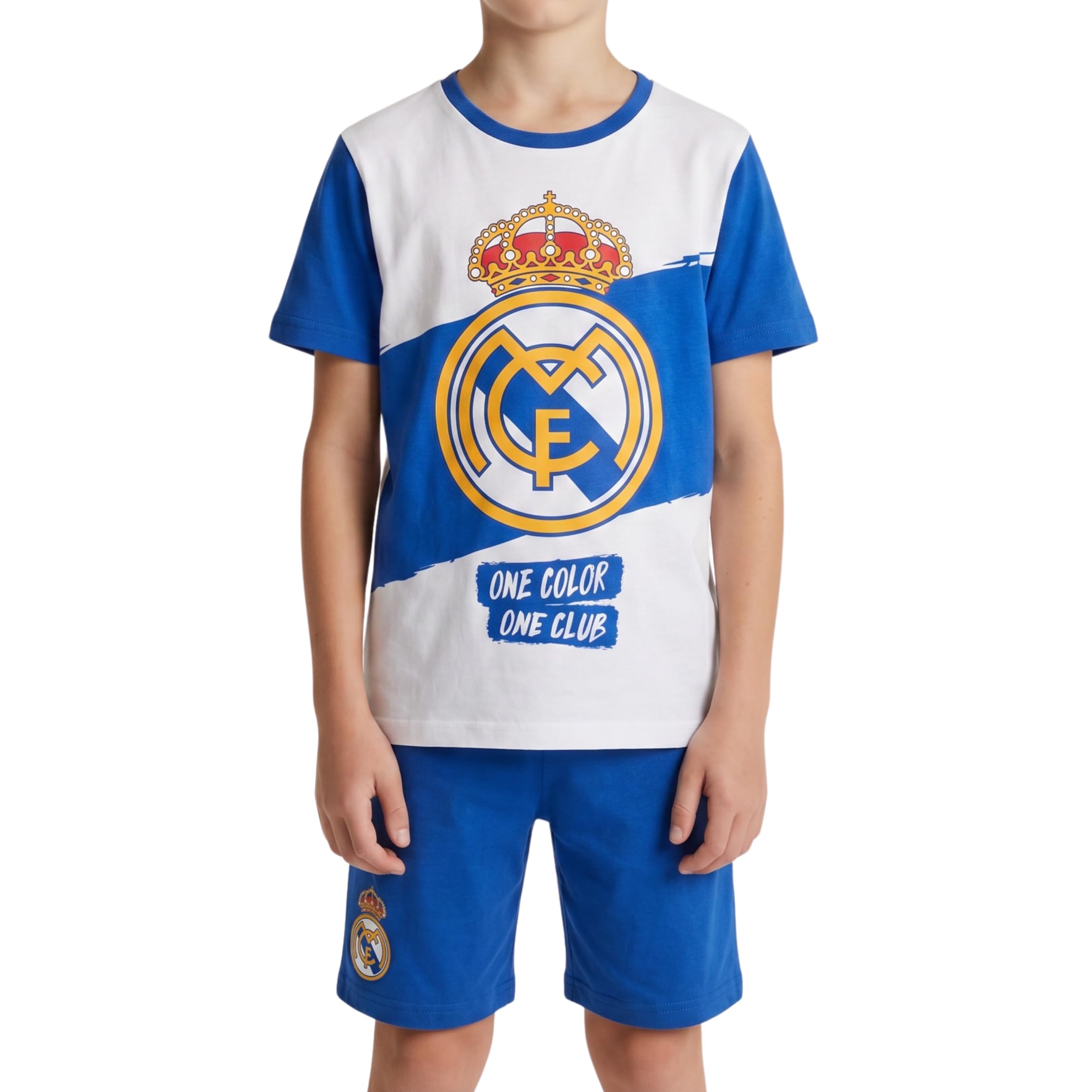 CF REAL MADRID T-shirt e Pantaloncini da Ragazzi, Set da 2 Pezzi per Bambini, Taglia 4 a 10 anni