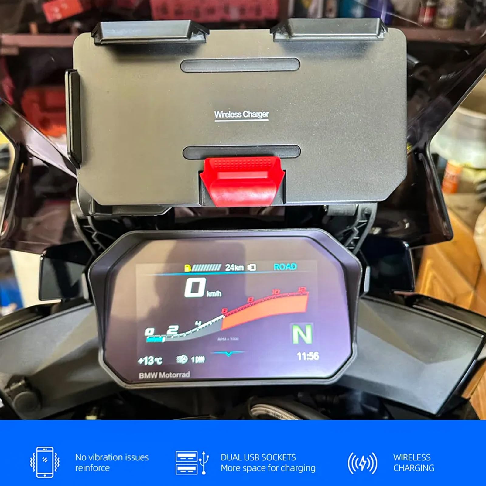 Supporto di navigazione di ricarica wireless GPS del telefono mobile del motociclo per BMW R1300GS R1300 GS R 1300 GS r1300gs Accessori Moto Supporto del telefono
