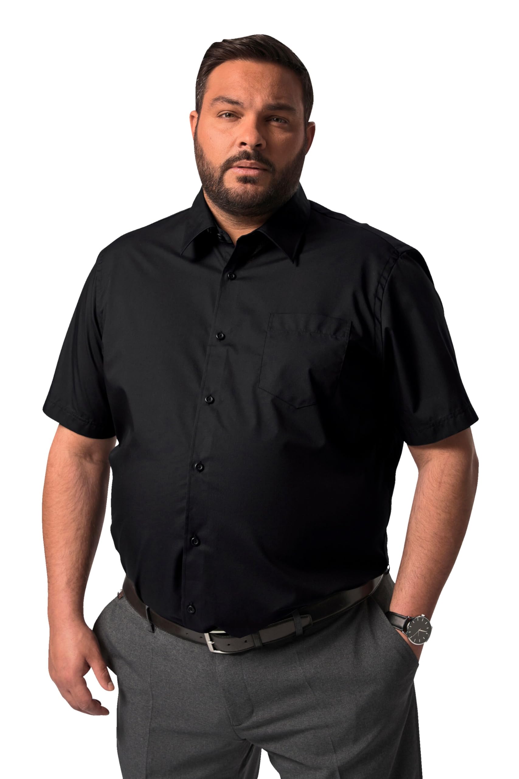 Men Plus Herren große Größen Übergrößen Menswear L-8XL Businesshemd, Halbarm, Easycare, Kentkragen, Comfort Fit 830756