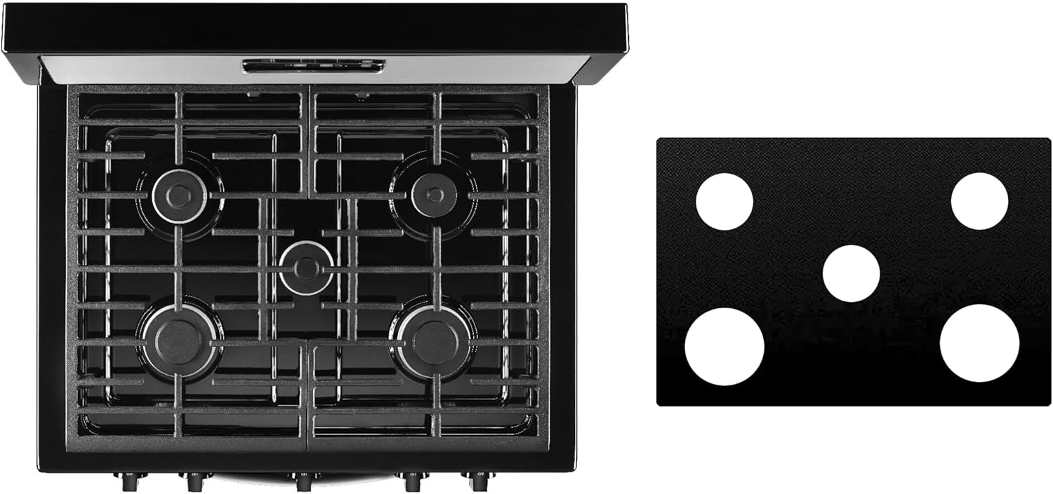 Custom Fit Reusable Burner Liner for Whirlpool Gas Range Stove Protect Your Stovetop with this Splatter Guard Cover - WFG505M0BW