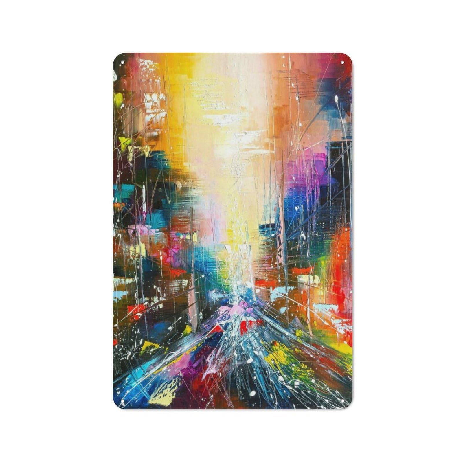 Junmoney Style-23 Vintage Metal Plaque 30X20cm Featuring Road To Light For Hallway Wall, For Wall Display Collectors