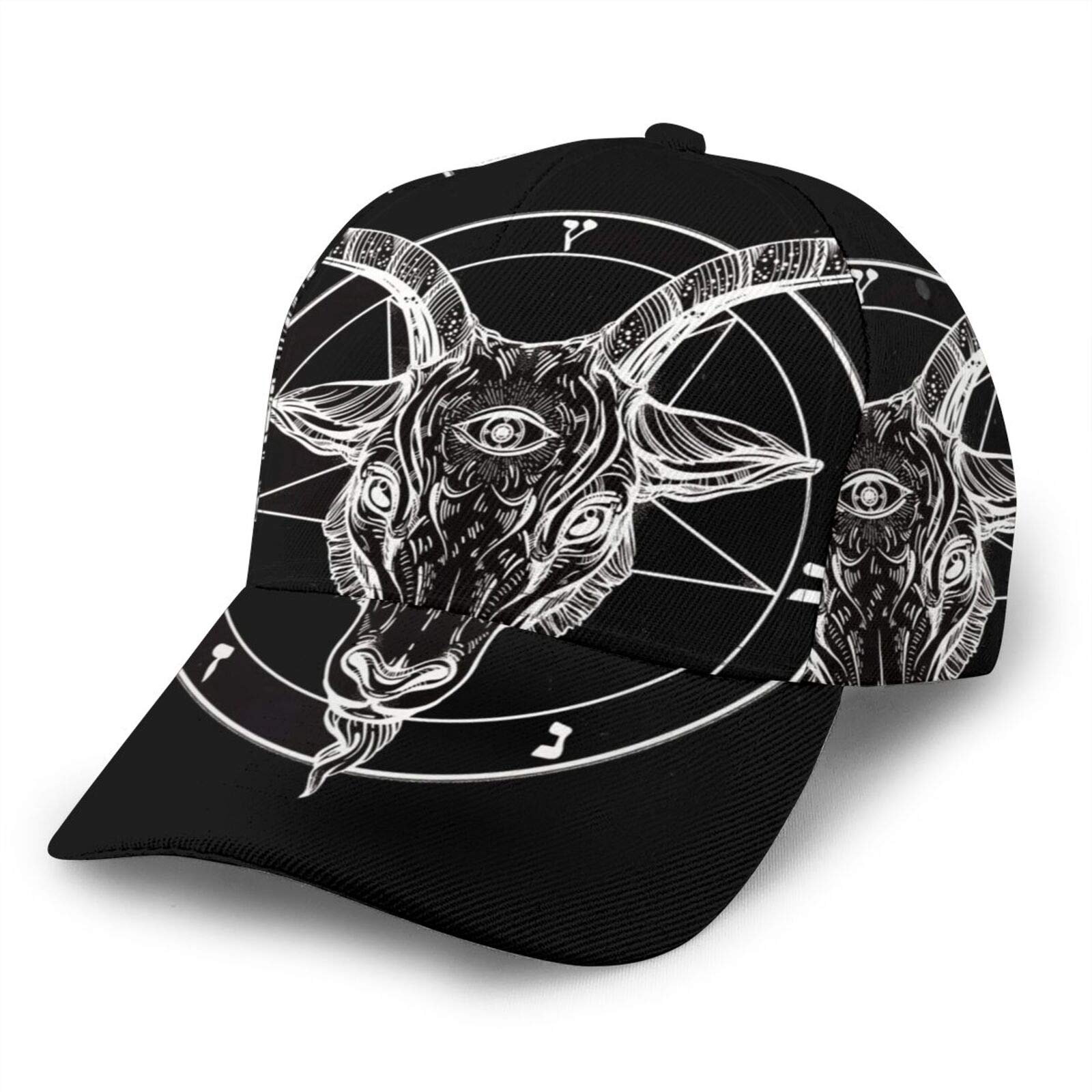 Shoptde Unisex As Shown Baphomet Satanic Goat Head Balck (1) Baseball Cap Summer Caps Vintage Dad Cap Trucker Hat