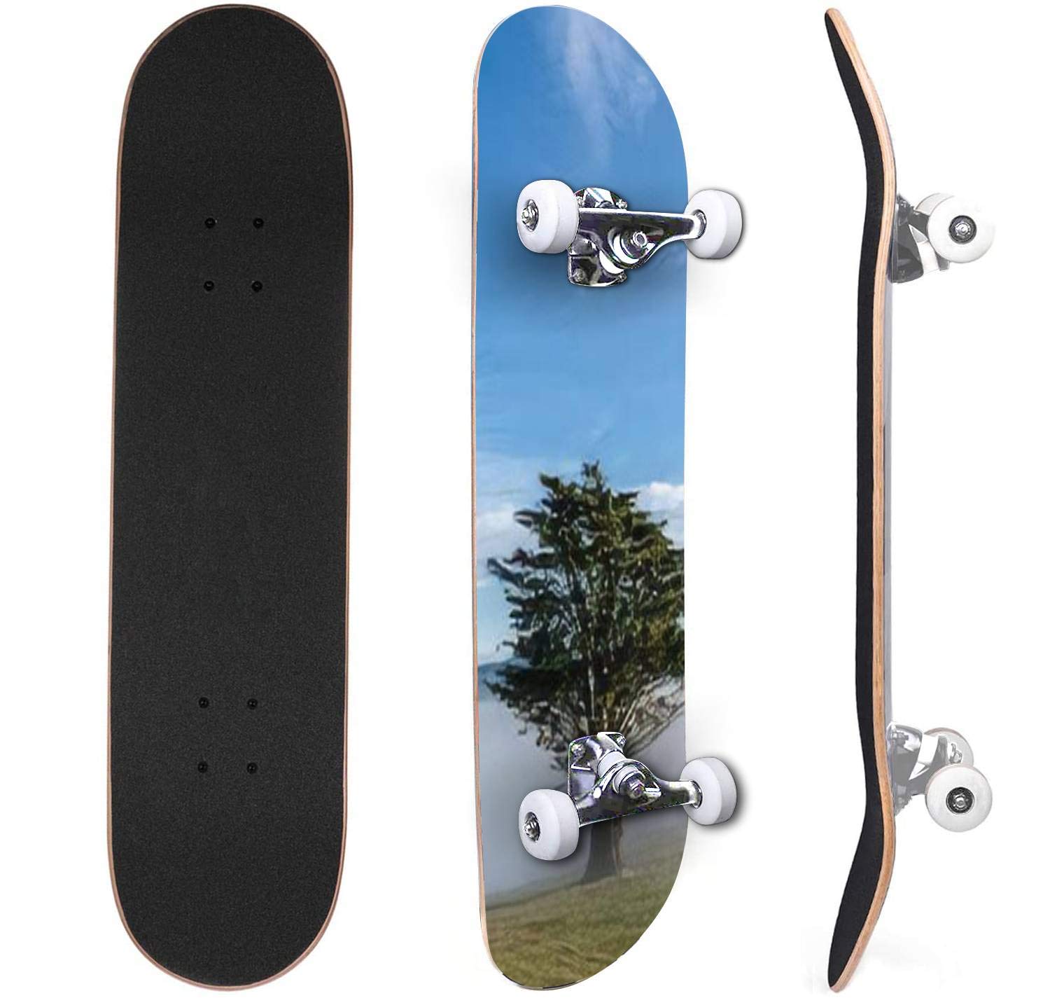 Classic Concave Skateboard mountain river surrounded by green forests of the altai mountain Canadian Maple Trick Skateboards for Beginners and Professionals