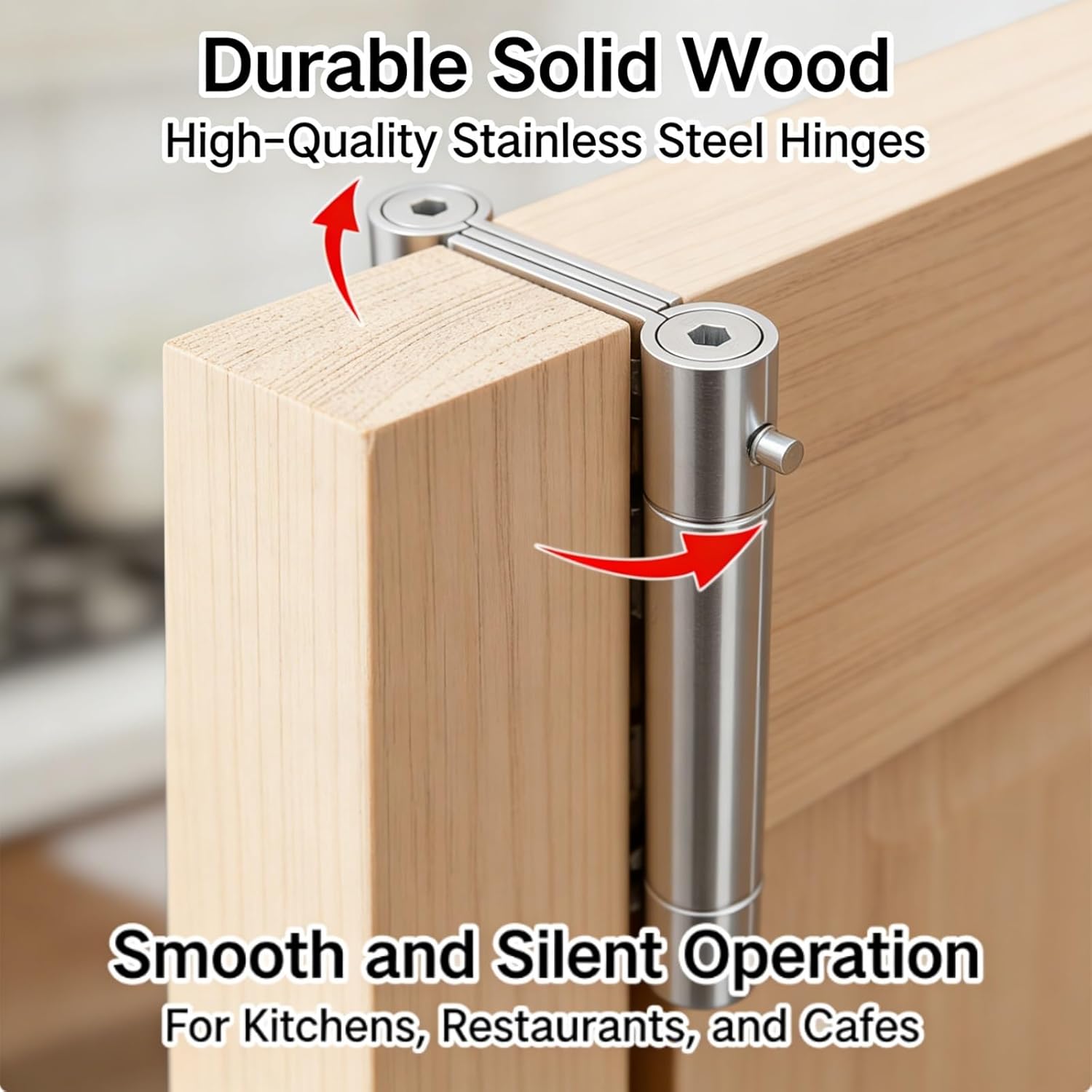 Saloon Swinging Doors, Wood Swing Cafe Doors With Hinges, 27"-60" Wide, Swinging Half Door For Doorways Hallway Kitchen Bar Pub Entrance Partition(Natural,59" x36")