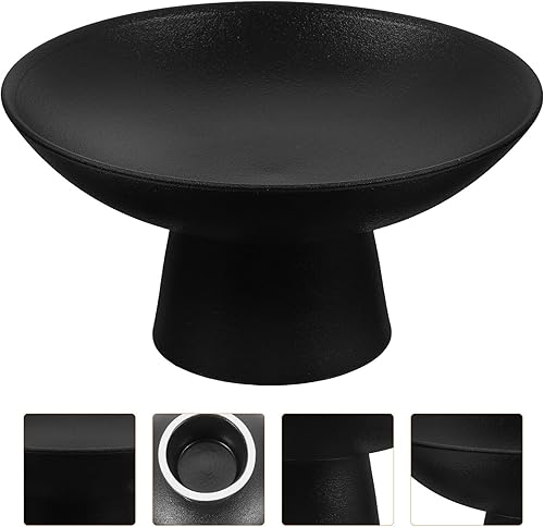 Miniatura 3 de Hemoton Cuenco de cerámica para frutas o cuenco de pedestal decorativo para decoración de mesa, soporte para frutas y verduras para encimera de