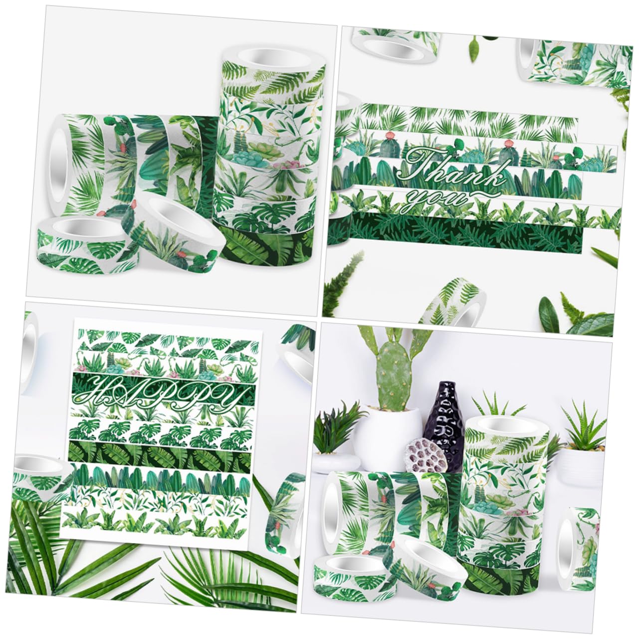 Operitacx 60rouleaux Ruban Décoratif Washi Tape Vert Adhésif Pour Journal Scrapbooking Et Décorations Artisanales