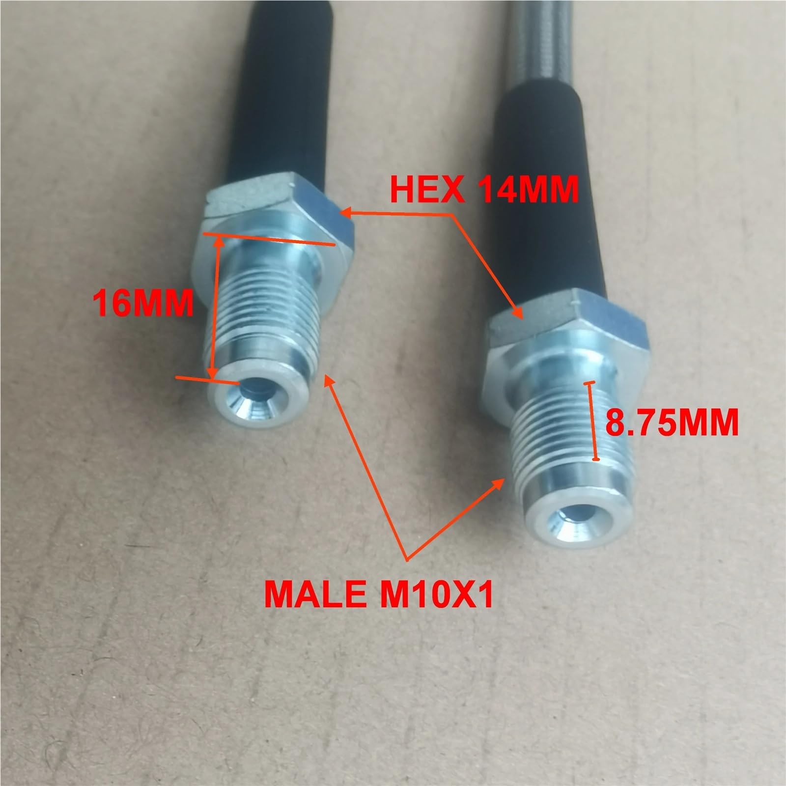 rura hamulcowa 1 para M10x1 pleciony uniwersalny hydrauliczny przedni wąż hamulcowy pasuje do Audi pasuje do Benz pasuje do klasycznych samochodów BMW(460MM)