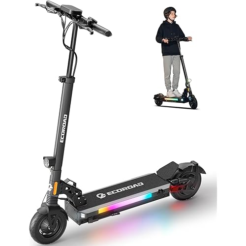 ECOROAD Electric Scooter,25MPH-32MPH, 18-50 Miles Range, 330LBS Load, Off-Road Tires, RGB Lights & APP Control