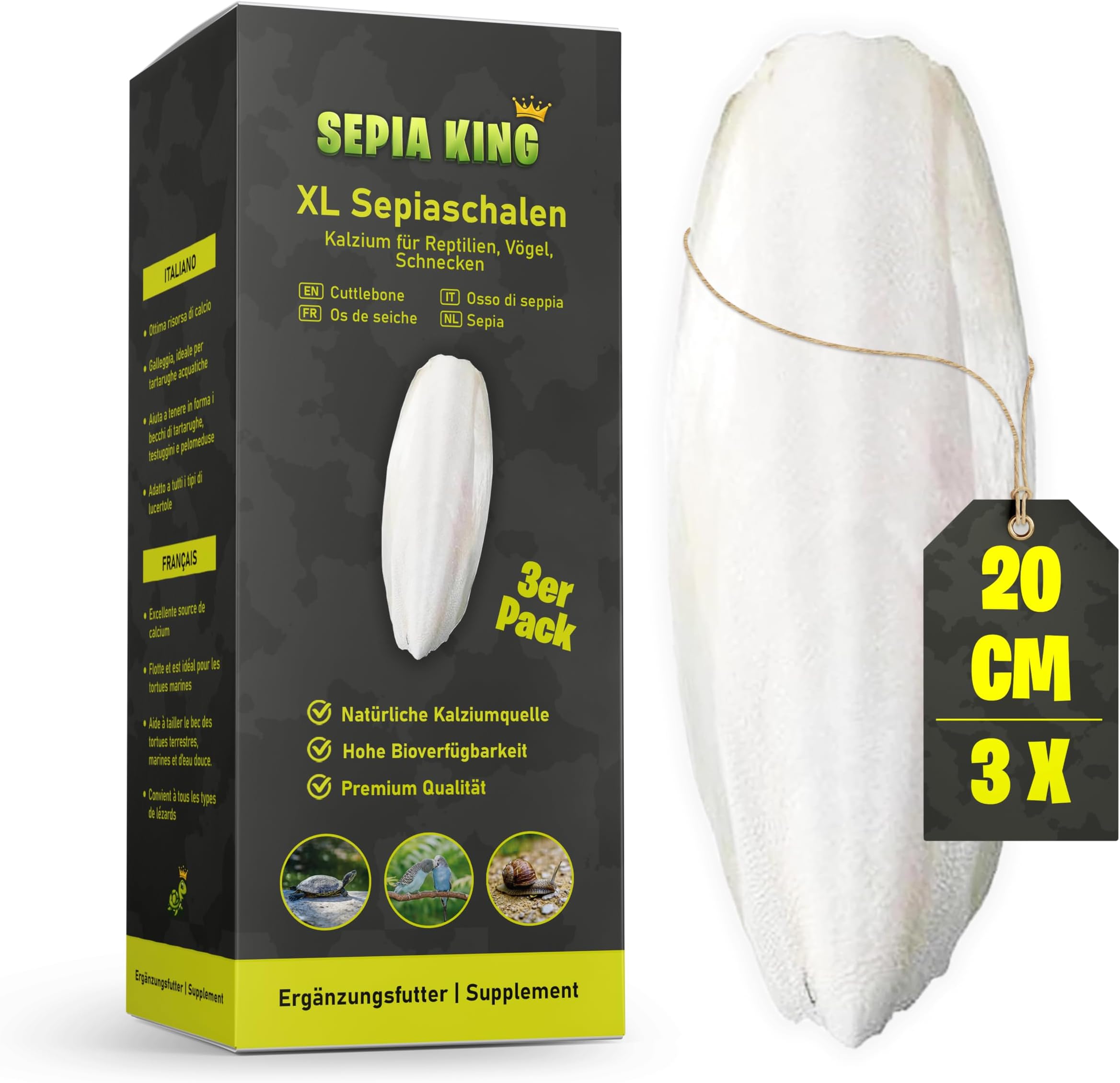 30 Sepiaschalen Für Schildkröten & Vögel - Natürliche Kalziumquelle 4-6cm