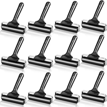 6 Pack 4 Inch Rubber Brayer Roller Hard Rubber Rollers for Crafting Printing Printmaking Wallpaper Inking Stamping Gluing