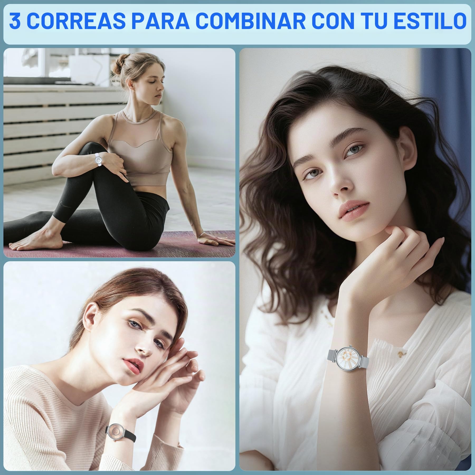 Reloj Mujer Inteligente con Llamadas, 1,3" Smartwatch con 120+ Modos Deportivo, Reloj Digital Mujer, Monitor Sueño, IP67 Pulsera Actividad Pulsómetro/Podómetro, Smart Watch para Android iOS