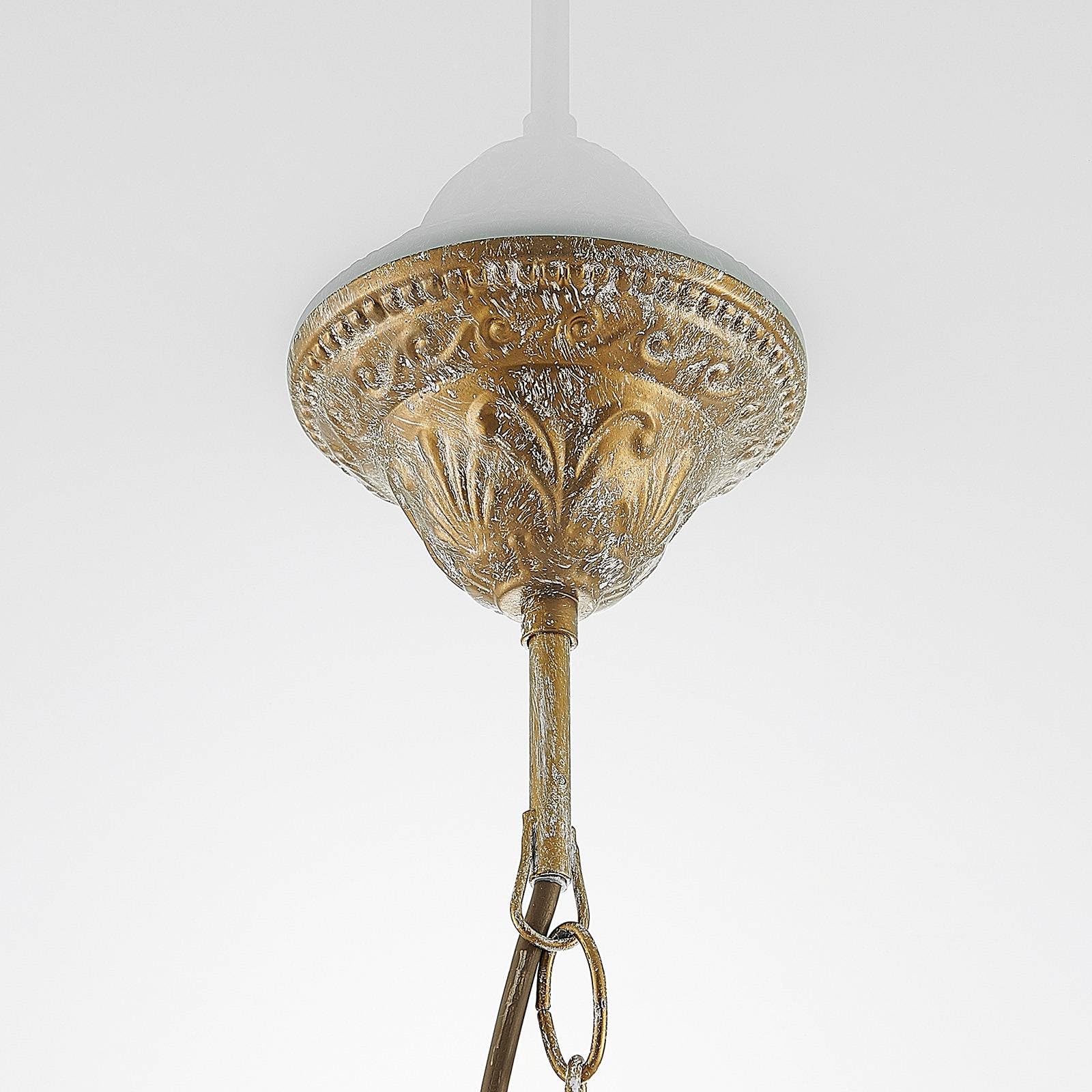 Lindby Kronleuchter Lumiel (Landhaus, Vintage Rustikal) in Bronze aus Textil (5 flammig E14) - Pendelleuchte Hängelampe Lüster Lampe Deckenleuchte Deckenlampe Wohnzimmerleuchte