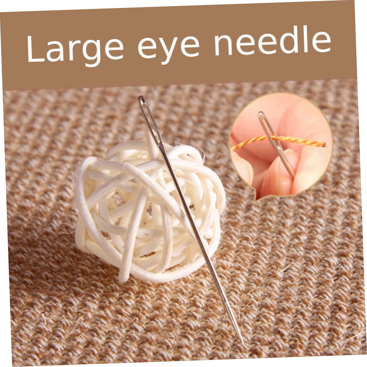 LALAFINA Export Quality Knit Set 9 Sizes Big Hole Large Eye Yarn Ideal for Hand Sewing DIY