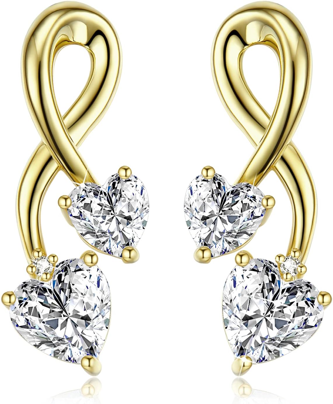 Earrings for Women, S925 Sterling Silver Birthstone Heart Studs Earring for Girlfriend Wife, Anniversary Birthday Christmas Valentines Mothers Day Gifts Jewelry for Womens Wife Her Mom