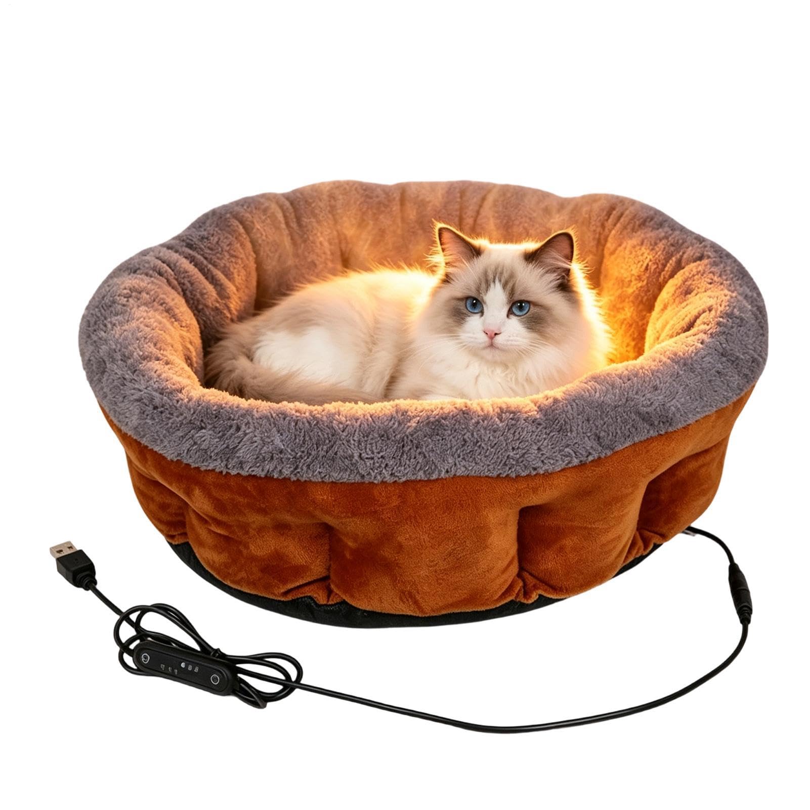 Cuccia riscaldata per gatti con temperatura regolabile, rimovibile e lavabile | Cuccia riscaldata per gatti, cuccioli, cani, casa, soggiorno, camera da letto