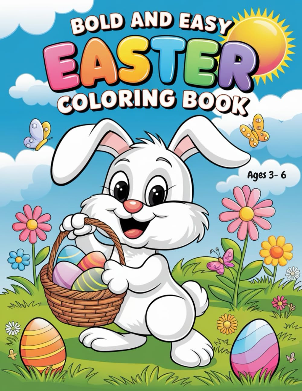 Bold and Easy Easter Coloring Book: Fun Easter Coloring for Kids Ages 3 - 6