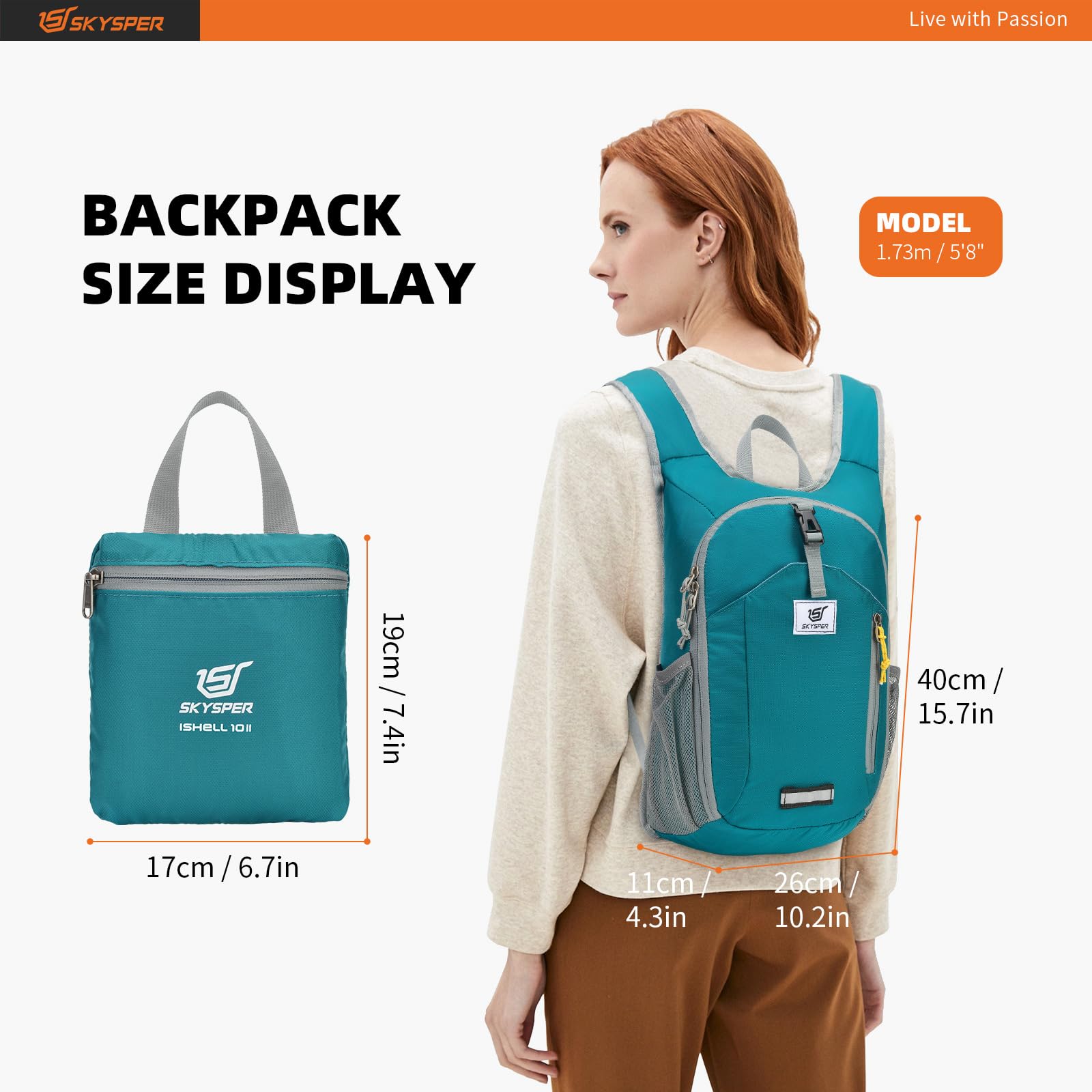 SKYSPER Sac à dos de randonnée 15L léger Sacs à dos de randonnée petit