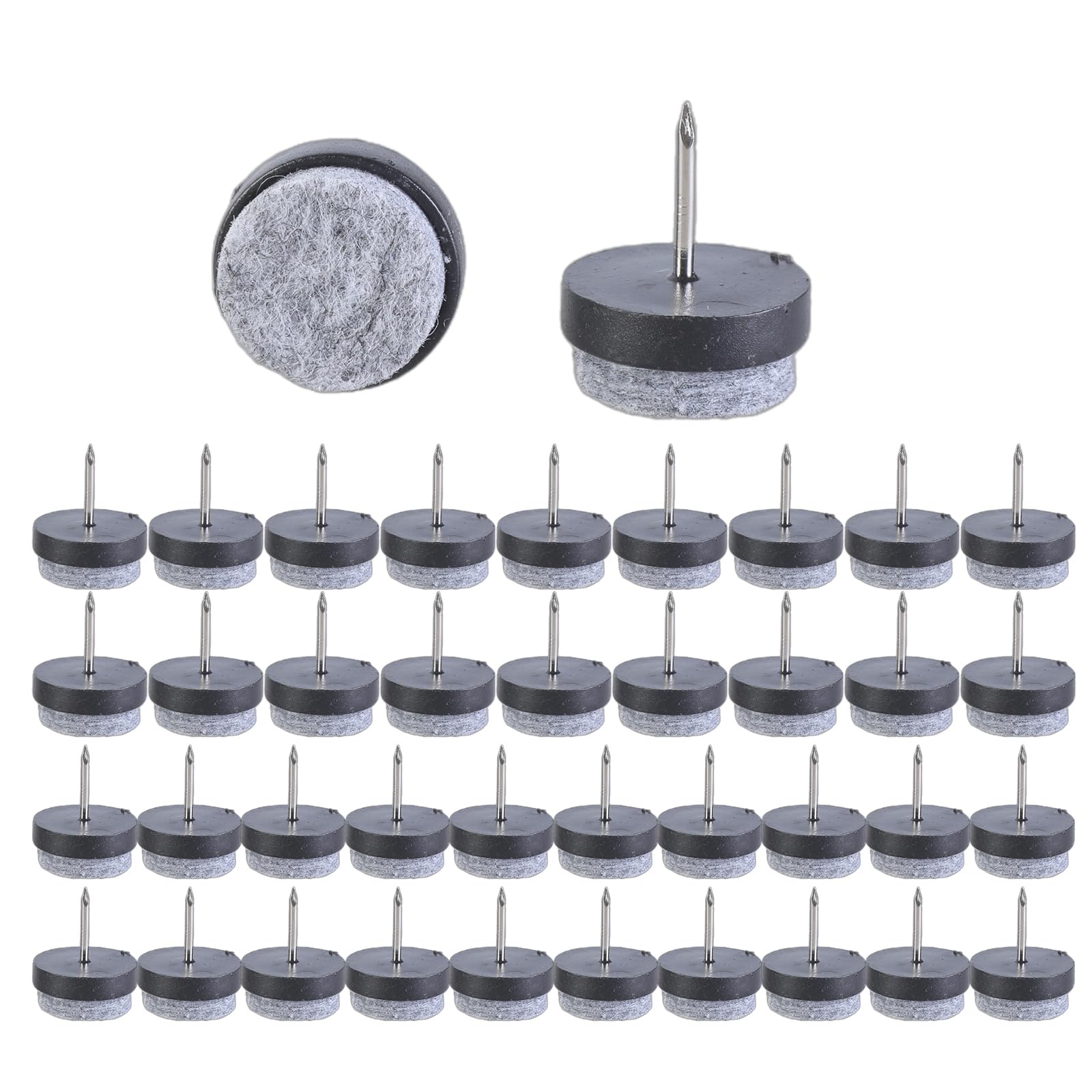 Tsophreniq Black 50Pieces Sturdy Felt Chair Glides Protective For Floor Protective Without Slip And Metal Materials 22Mm Diameter Abs Furniture Pad