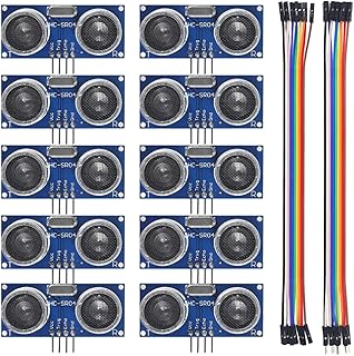 AEDIKO 10pcs HC-SR04 Ultrasonic Module Distance Sensor with Wire Cable