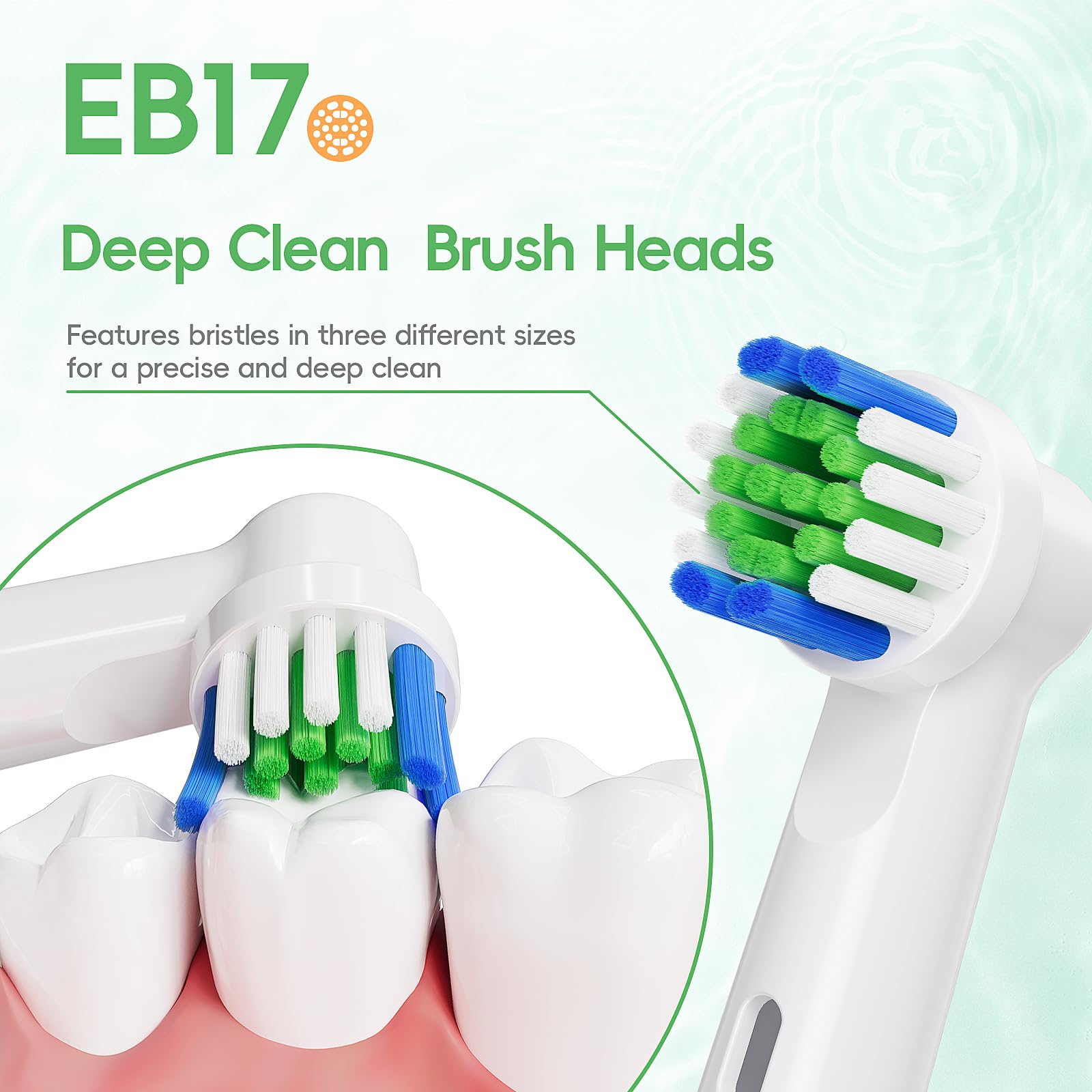 Cabezales de cepillo de dientes de repuesto compatibles con Oral B, paquete de 8 cabezales de cepillo de dientes eléctricos de cerdas medianas para limpieza profunda, cabezales de cepillo suaves