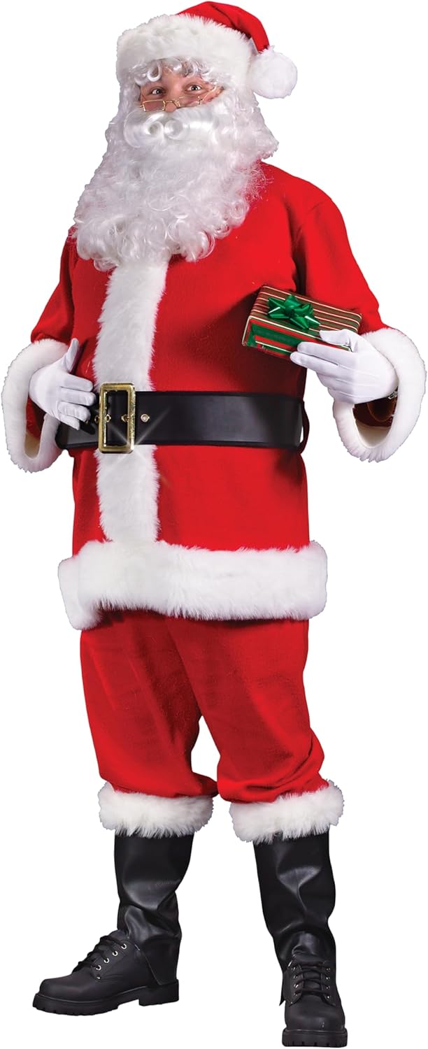 Traje de Papá Noel de Flanela Promocional para Hombre de Fun World - Main Image