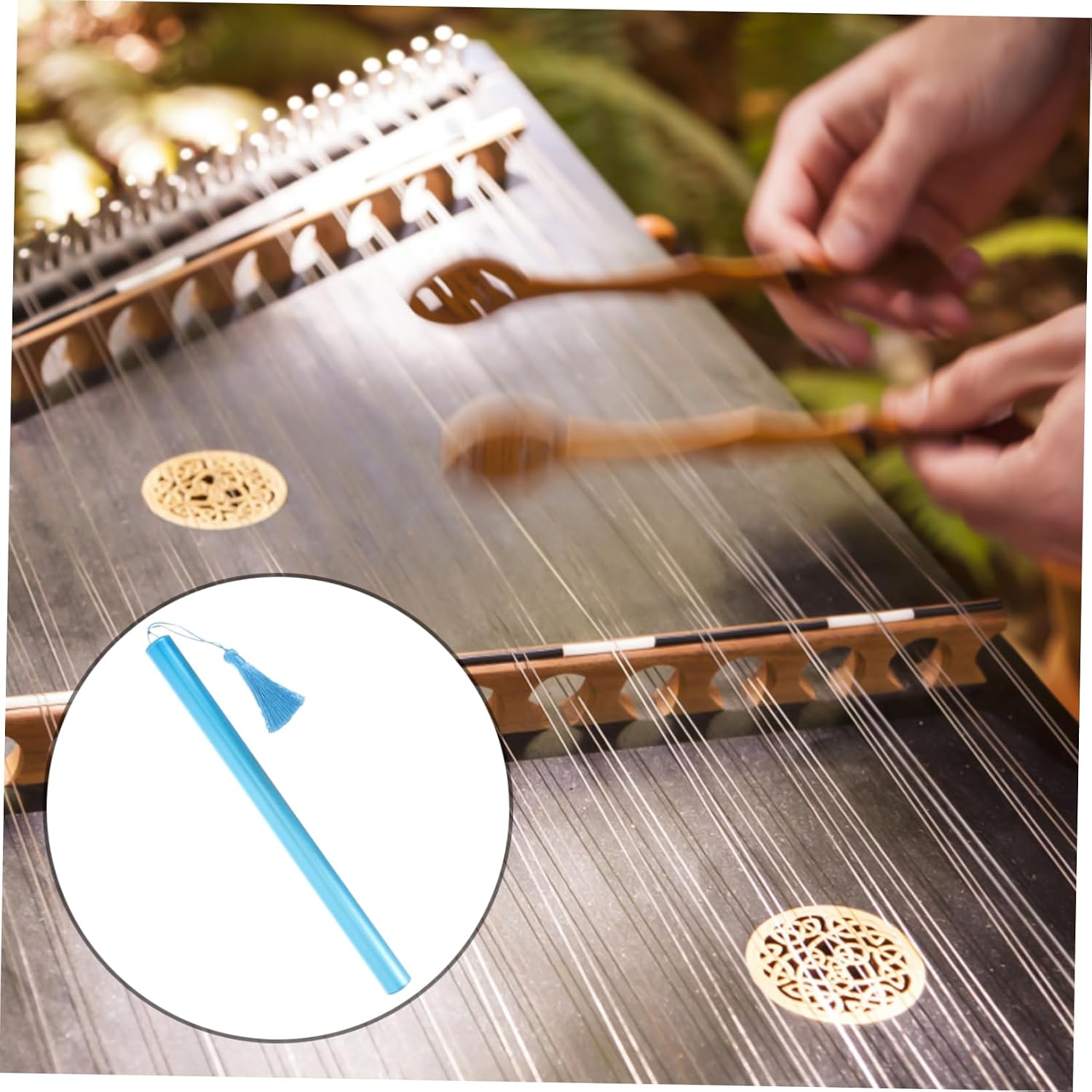 Yangqin Accessories Aluminum Alloy Dulcimer Storage Tube Bamboo Cover Durable Lightweight Perfect for Dulcimer