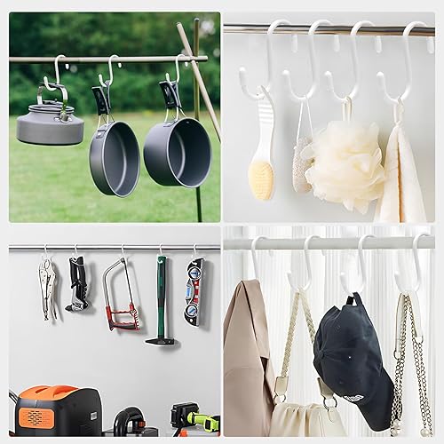 Miniatura 7 de Paquete de 10 ganchos en S de 3 pulgadas, ganchos antideslizantes con revestimiento de vinilo resistente para cocina, armario, barthroom, garaje y
