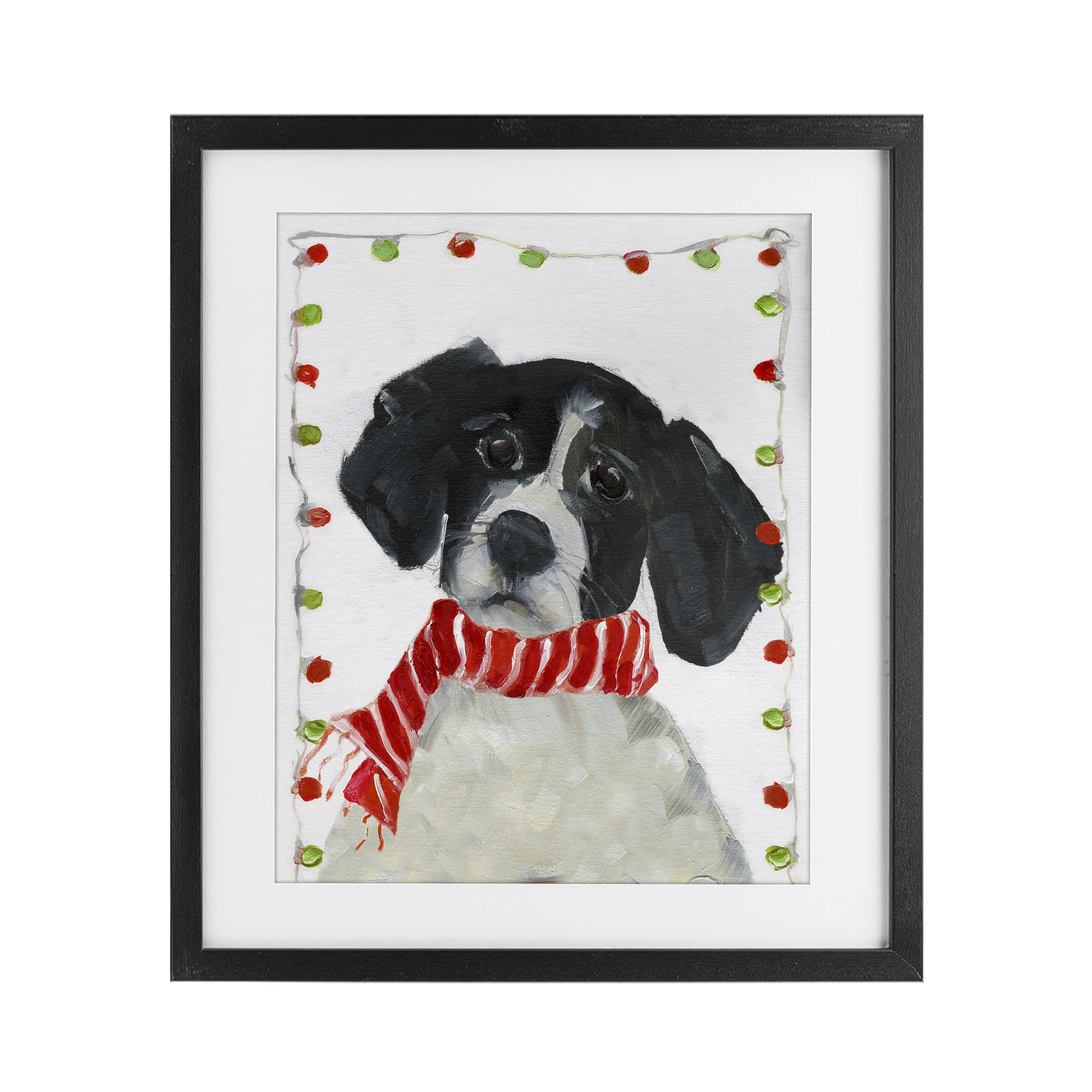 Stupell Industries 'Santa Paws Dog', Framed Print Under Glass, Black, 13 x 16