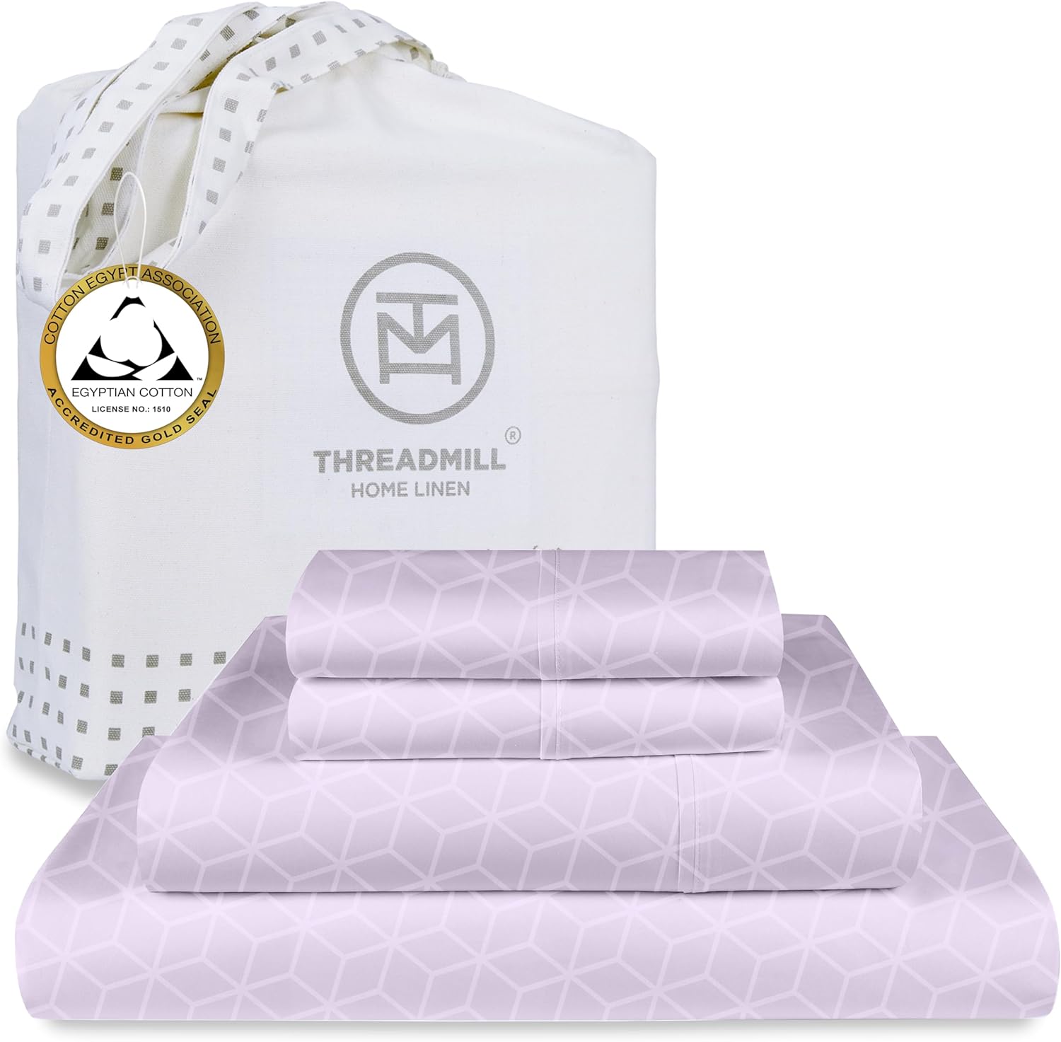 Threadmill Egyptian Cotton Full Size Sheet Set | 100% Certified Egyptian Cotton Sheets for Full Size Bed | Full Bed Sheets Set Deep Pocket | Soft Damask Jacquard 4 Pc Cooling Bedding Set Cadence Full Red