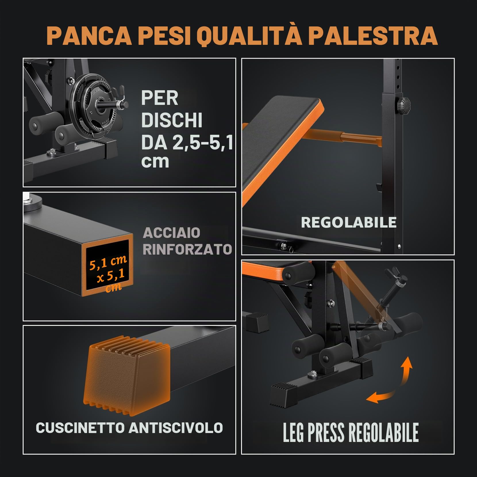 YOLEO Panca pieghevole multifunzione con supporto per la casa, panca panca con panca per pesi, panca regolabile con ripiano, panchina con peso e arricciatura delle gambe