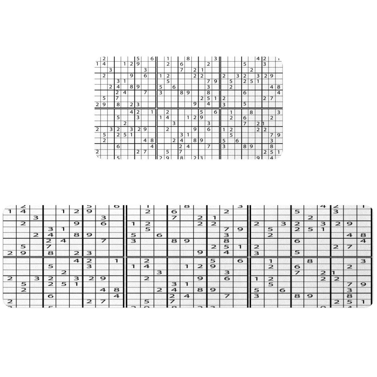 Alfombrillas de cocina antideslizantes para pasillo y cuarto de lavado con Sudoku