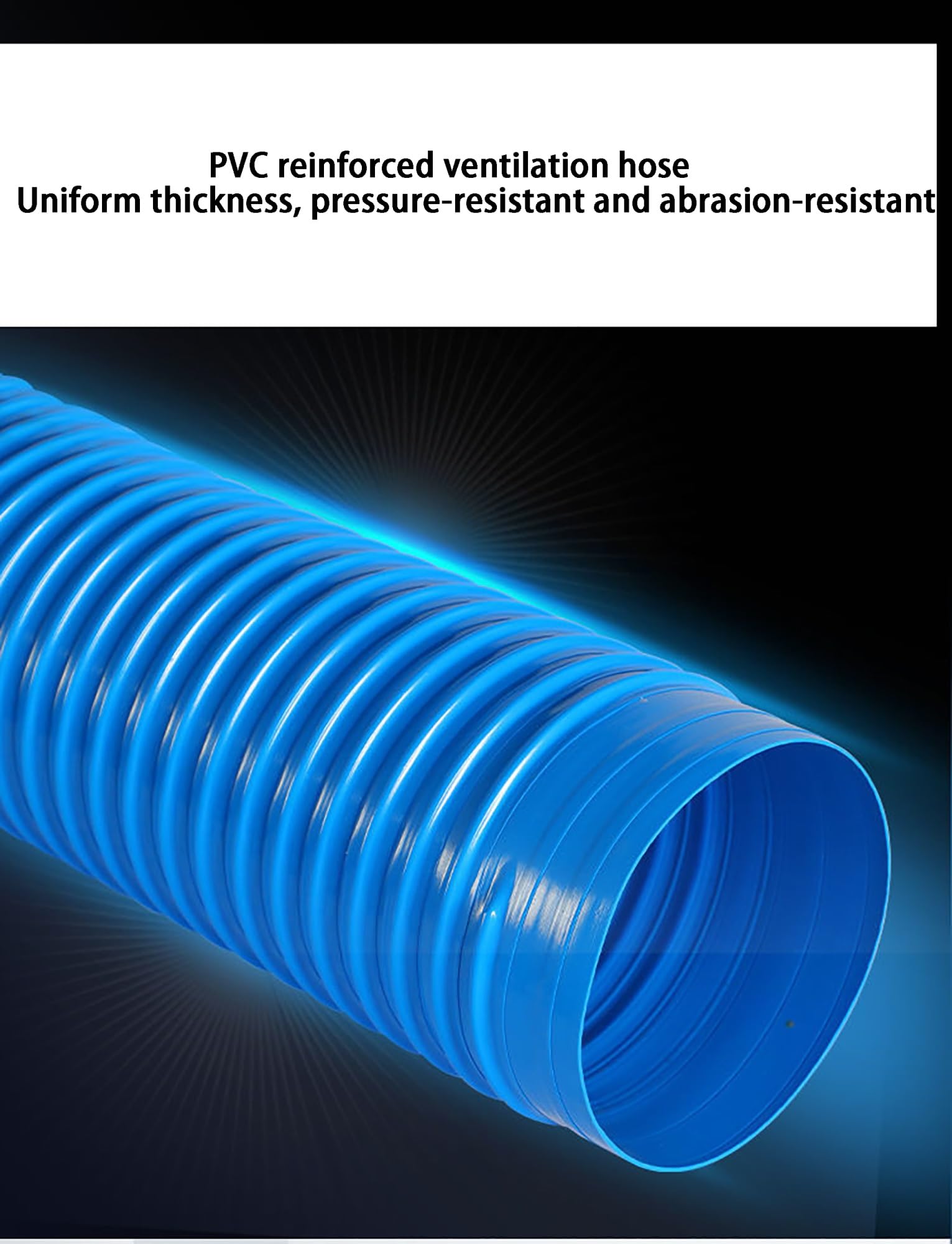 Manguera de succión polvo, caucho PVC | Manguera de recolección de polvo de PVC azul Ventilación CNC for carpintería 100 cm D 3,2-40 cm (D 5,5 cm)(D 21cm)