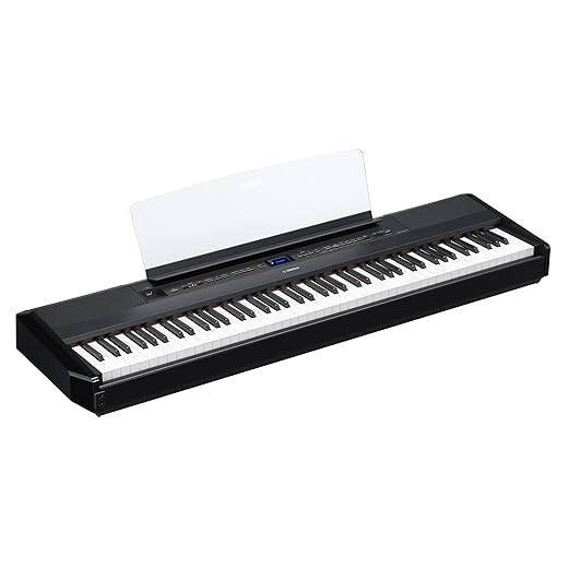 Yamaha 88-Weighted Wooden Key Digital Piano Keyboard, Premium Sound and Touch, Music Rest, Sustain Foot Switch, Black (P525B)