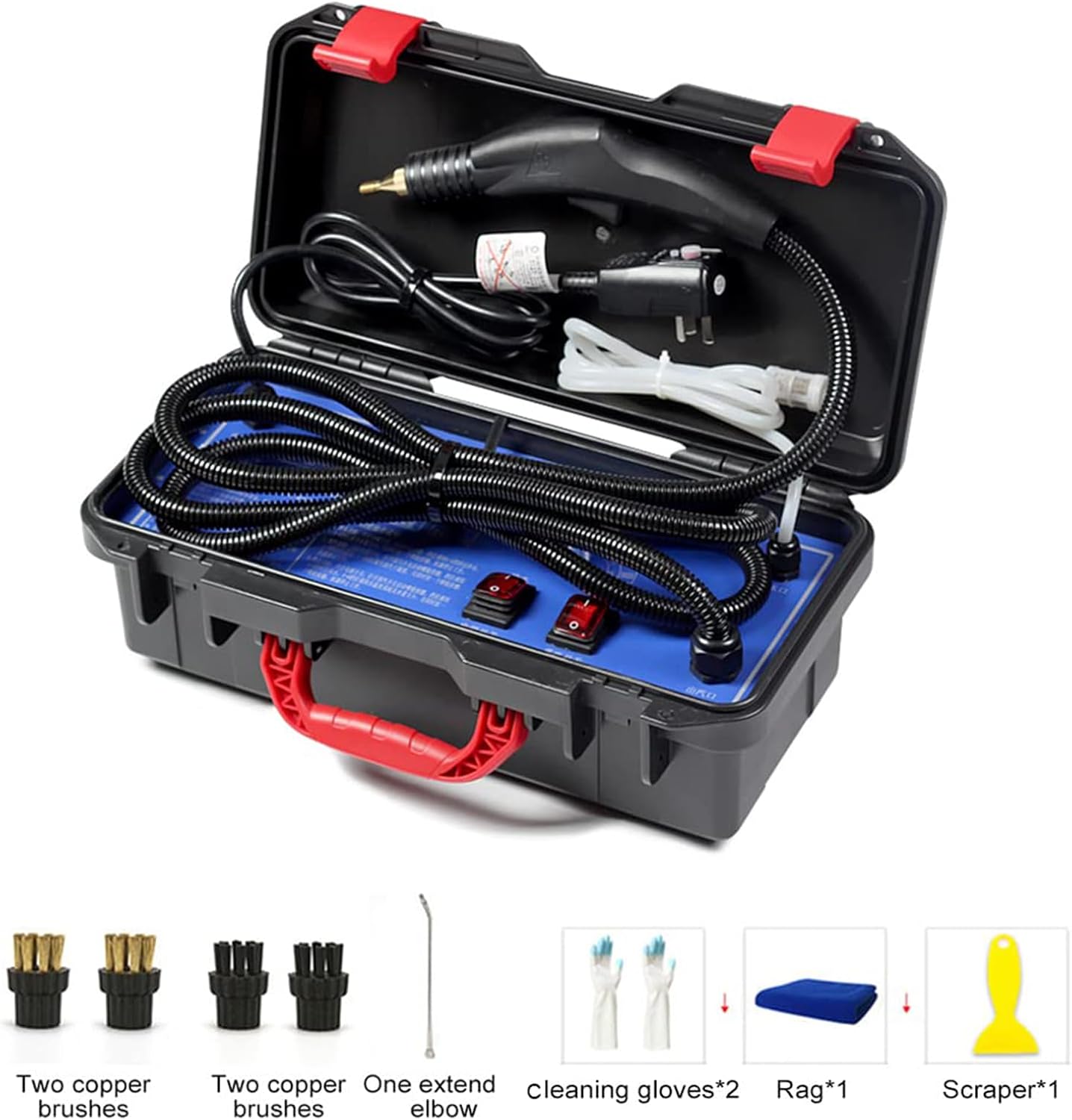 3200W Commercial Steam Cleaner, 150PSI High-Pressure Steam Cleaning Machine with Automatic Pump, Heavy-Duty Steam Generator for Air Conditioner, Range Hood, Kitchen Exhaust, Car Engine Detailing