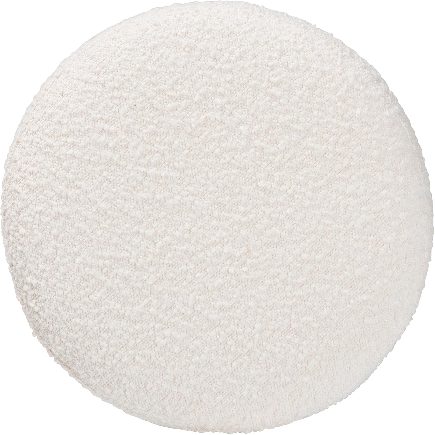 Baxton Studio Fisk Footstool, One Size, Cream/Walnut Brown